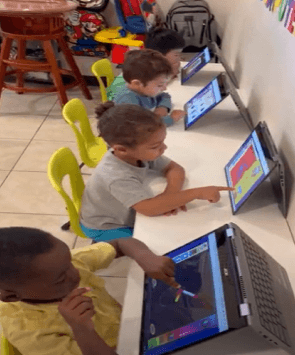Children engaged in a hands-on STEM activity at Learning Space Christian Academy in Las Vegas